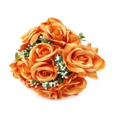 Dekor rózsa csokor bogyós kiegészítővel - Narancs