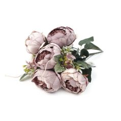 Nagy gömb virágú paeonia csokor - Mályva