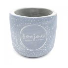 Pöttyös színes kaspó BONJOUR - Szürke - 10x10x8 cm, belső átmérő: 7cm  