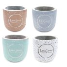 Pöttyös színes kaspó BONJOUR - Szürke - 10x10x8 cm, belső átmérő: 7cm  