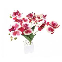  Nagy virágú 5 ágas orchidea - Cirmos bordó - 44 cm  