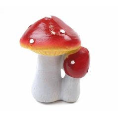 Piros kalapos pöttyös gomba figura - Páros - 5,5x3,5x5 cm