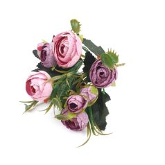 Vegyes színű kicsi csokor 35 - Rózsaszín-lila - 29 cm 