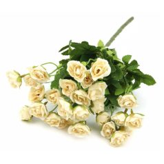  Apró virágú rózsa csokor - Krém - 33 cm 