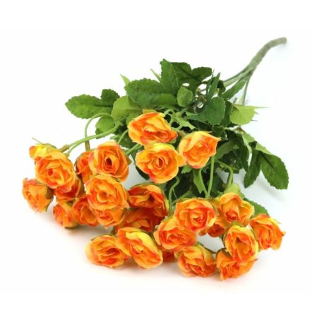 Apró virágú rózsa csokor - Narancs - 33 cm 