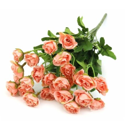 Apró virágú rózsa csokor - Barack - 33 cm