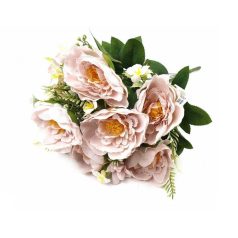    Nyílt virágú nagy csokor - Halvány rózsaszín - 50 cm  