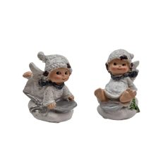 Fehér szárnyas figura felhőn - 7 cm