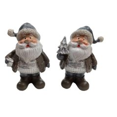Szürke sapkás Mikulás figura - 2 féle - 10,5 cm