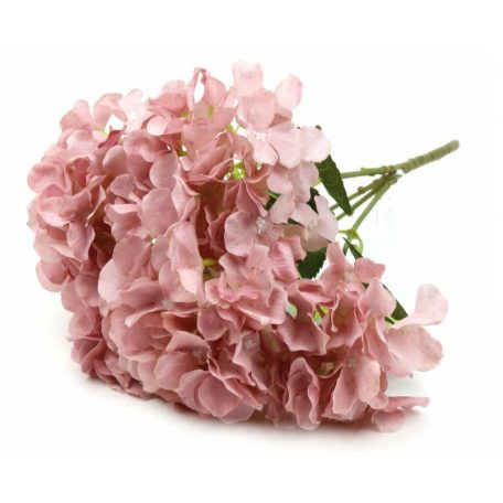 5 fejes hortenzia csokor -  Fáradt rózsaszín - 43 cm  