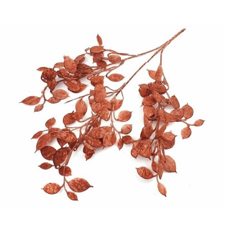  Őszi színű pénzvirág ág - Sötét barna - 72 cm