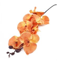  Antik színű orchidea ág - Narancs -  90 cm  
