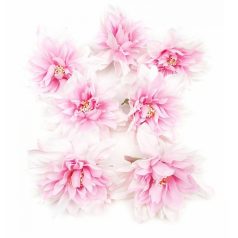 Dekor fejvirág 16 - Cirmos pink - 10-11 cm - 7 db/csomag 