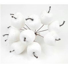 Glitteres alma pikk - Fehér - 4 cm - 12 db/köteg 