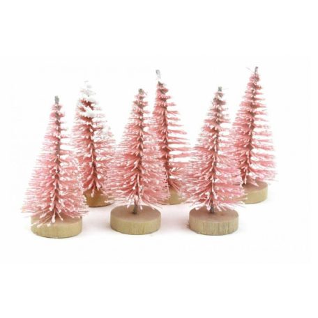 Talpas fenyőfa - Rózsaszín - 6 cm - 6 db/csomag 