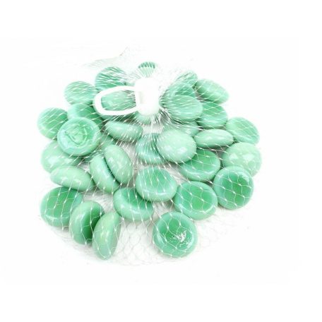 Dekor üveg kavics - Gyöngyház zöld - 2 cm - 250g/csomag 