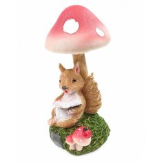  Gomba alatt ülő mókus figura - 20x9x9 cm