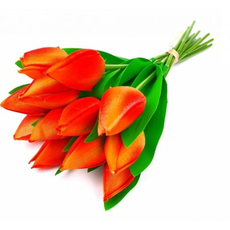 Dekor tulipán csokor*12 - Narancs - 35 cm