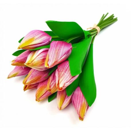  Dekor tulipán csokor*12 - Lila - 35 cm 