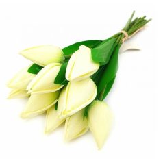  Dekor tulipán csokor*12 - Tört fehér - 35 cm  