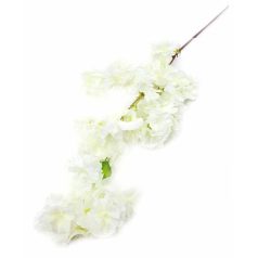  Virágos ág  - Fehér - 100 cm 