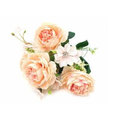  Zöld kiegészítős peonia csokor - Cirmos barack - 38 cm 