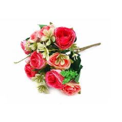  10 fejes vegyes rózsa csokor - Rózsaszín - 28 cm 