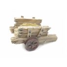  Szénás fa talicska - 4,5x3x2,5 cm 