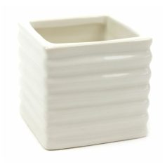  Hullámos falú kocka kaspó - 8x8x7,5 cm