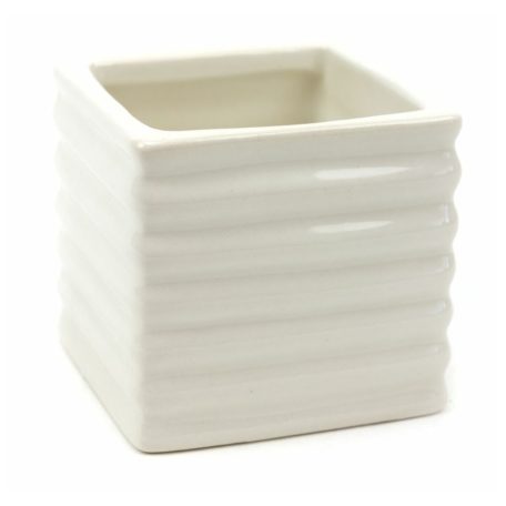  Hullámos falú kocka kaspó - 8x8x7,5 cm