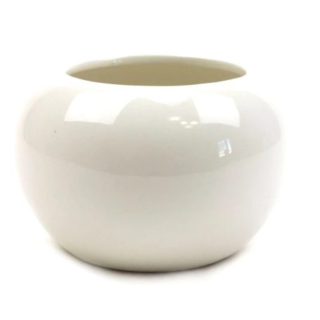 Gömb kaspó -  Fehér - 11 cm 