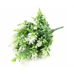 Nagy virágos műzöld csokor - Fehér - 43 cm