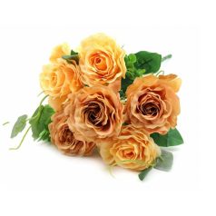 6 fejes nyílt rózsa csokor - Barack - 36 cm