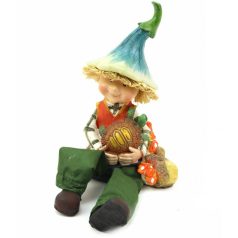    Virágkalapos lógólábú figura állattal B - 15 cm +lógóláb 