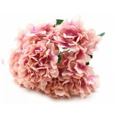  6 fejes hortenzia csokor - Cirmos rózsaszín - 43 cm