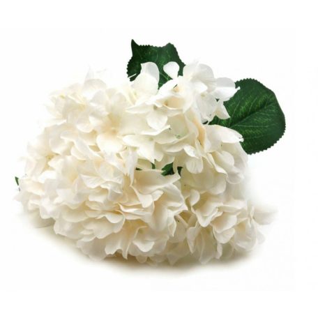  6 fejes hortenzia csokor - Fehér - 43 cm
