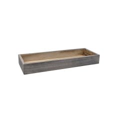 Lapos fa láda - Hamvas natúr - 39,5x15x4,5 cm 