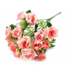 Kicsi virágú nyílt rózsa csokor - Rózsaszín - 29 cm