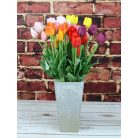 Élethű gumi tulipán csokor - Piros - 5 szál/köteg - 38 cm