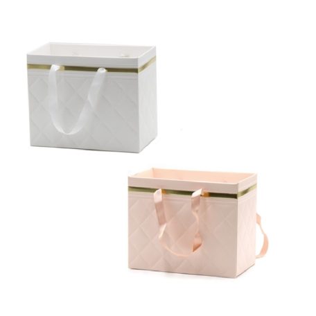 Aranyszegélyes papír táska - Fehér - 18,5*10*15 cm+fül