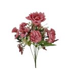 Vegyes színű kicsi csokor 84 - Fáradt rózsaszín - 30 cm