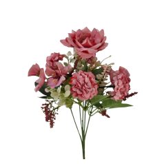 Vegyes színű kicsi csokor 84 - Fáradt rózsaszín - 30 cm