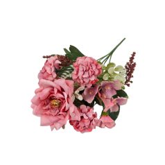 Vegyes színű kicsi csokor 84 - Fáradt rózsaszín - 30 cm