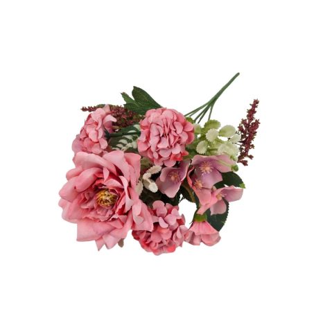 Vegyes színű kicsi csokor 84 - Fáradt rózsaszín - 30 cm