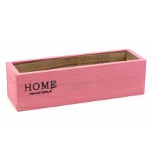   Home feliratos hosszúkás tégla fakaspó - Rózsaszín - 29,5x9x8 cm