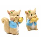 Kék ruhás mókus figura - 4 féle -7 cm 