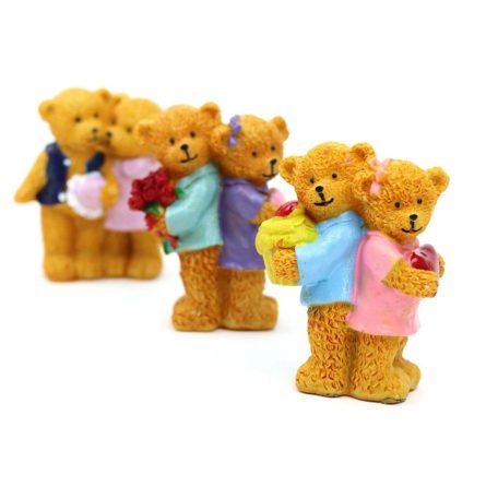 Páros maci figura ajándékkal - 8,5 cm