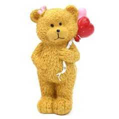 Maci szíves lufival - 12 cm