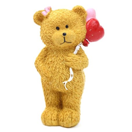 Maci szíves lufival - 12 cm