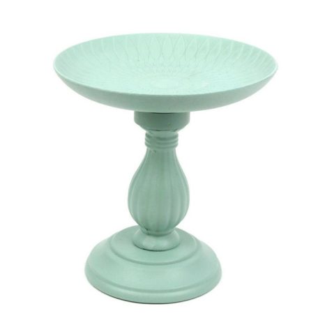  Dekor talpas tányéros oszlop - Menta - 21 cm  